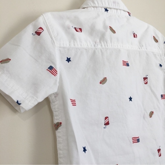Carter's little boys white button up short sleeve shirt XS/4-5 - Picture 12 of 12